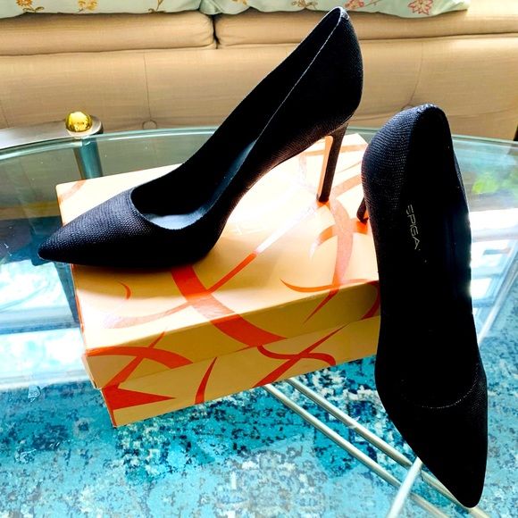 ✨ Via Spiga✨ Black V-Idalis Textured Leather Pumps - Picture 6 of 13